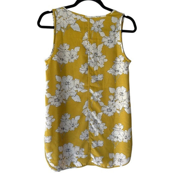 LOFT | NWOT SLEEVELESS FLORAL TANK STYLE TOP MUSTARD YELLOW WHITE | EXTRA SMALL - Picture 6 of 9